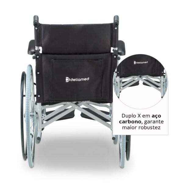 Cadeira de Rodas Dobrável em Aço até 120 Kg D100 Dellamed - Image 5